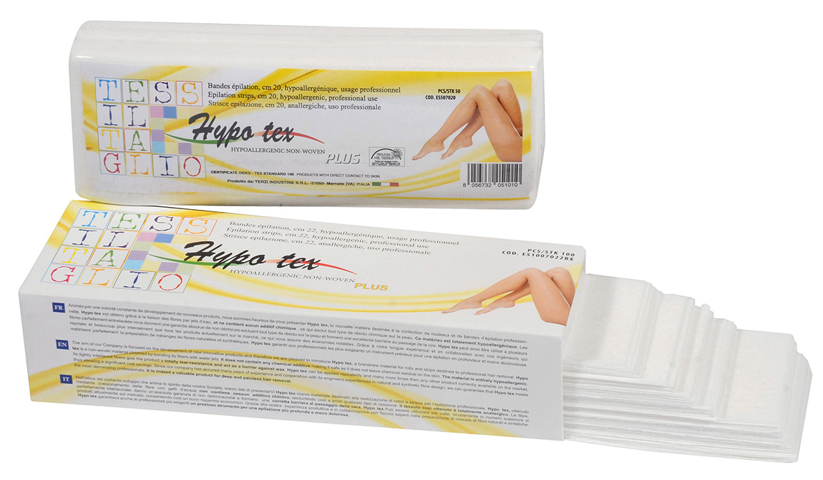 ES1007022BXH - Epilation strips HYPO TEX plus, 22 cm, 70 gr/m², 100 pieces box