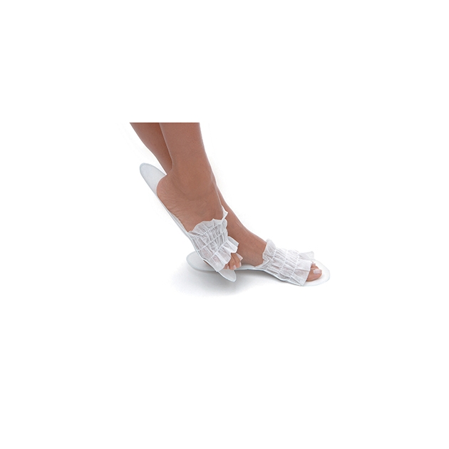 E703IMBSING - Mules ouvertes en non tissé avec élastiques, emballées individuellement, 50 paires