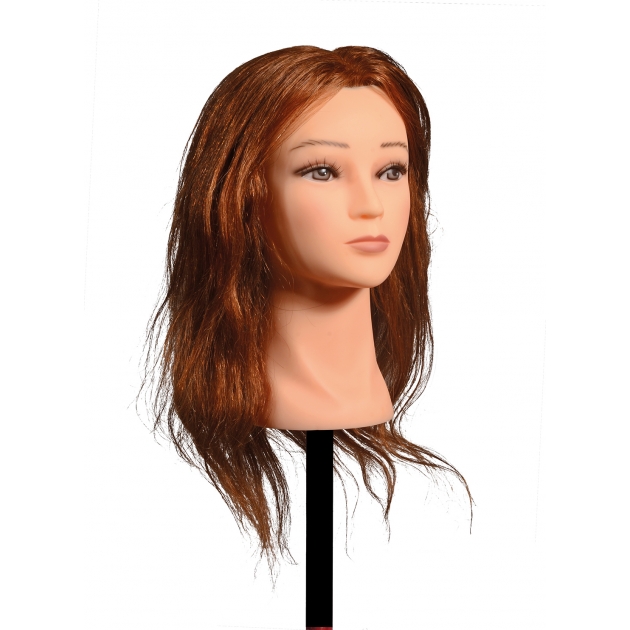 PUP35 - Tête malleable d’apprentissage coupe 35 cm, cheveux naturels