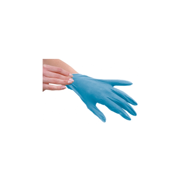 NITRILEA - Gants en nitrile bleu sans poudre, mesure : S, M, L