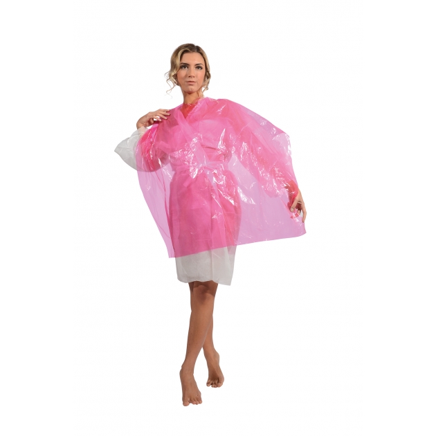 TE30 - TINTELLA easy, cape teinture en polyéthylène, 90x115 cm, 30 piecès, disponible en blanc fuchsia, bleu