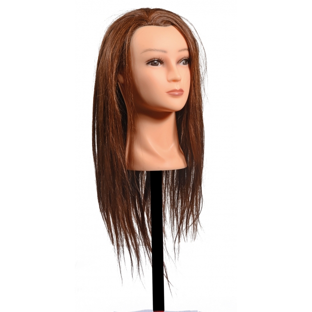 PUP40F - Tête malleable d’apprentissage coupe 40 cm, cheveux partiellement synthetiques