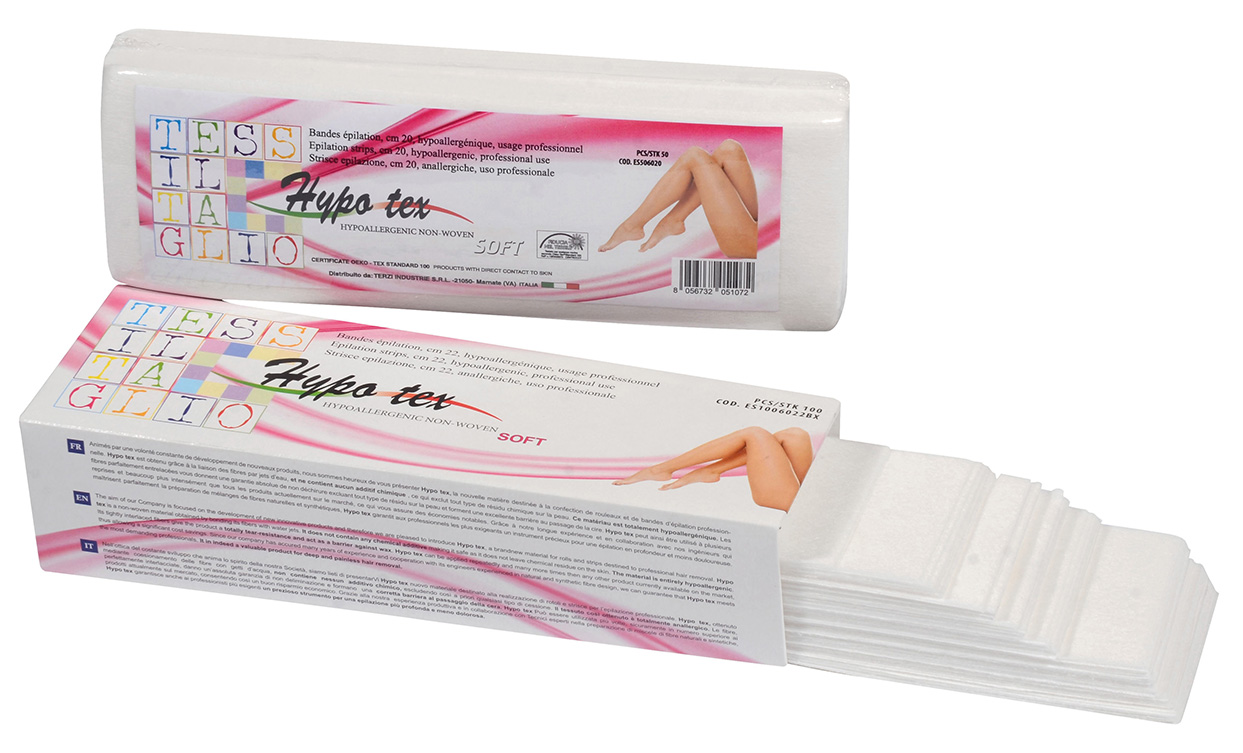 ES1006022BXH - Epilation strips HYPO TEX soft, 22 cm, 60 gr/m², 100 pieces box