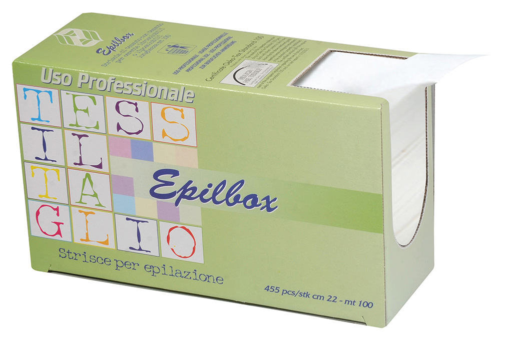 E160 - Epilbox, EPILBANDY epilation strips extra 90 g/m², 22 cm, dispenser of 455 strips